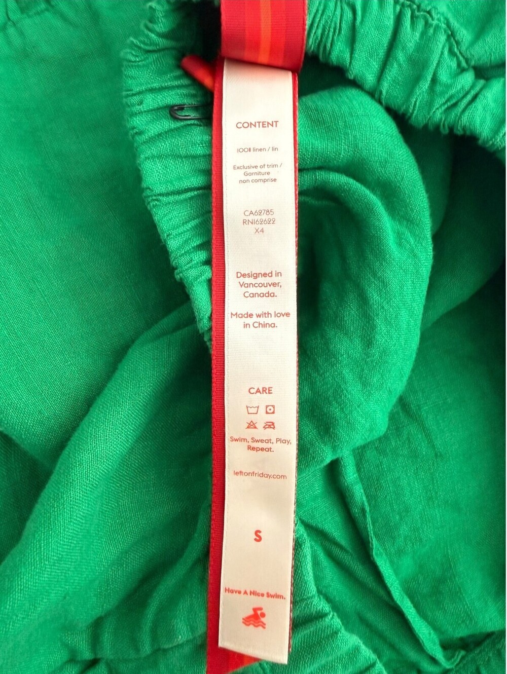 Left On Friday Beach Linen Green Tiered Midi Skirt Elastic Waist S - Picture 4 of 5